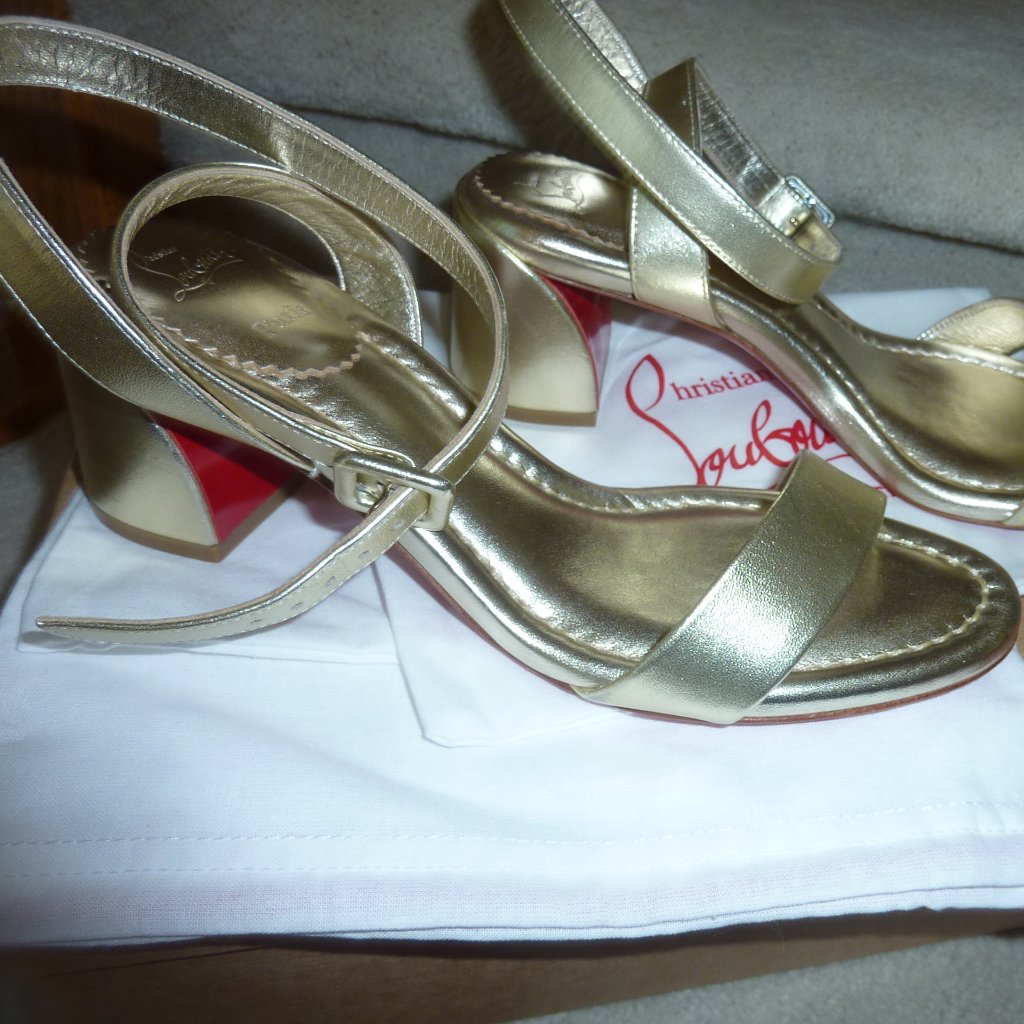 Christian Louboutin Miss Sabina 55 Mm Gold Metallic Sandals
